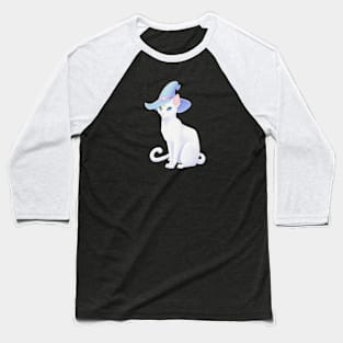 White Cat Witch Baseball T-Shirt